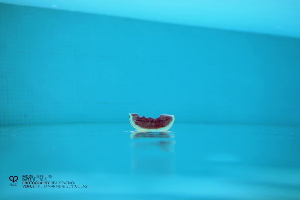 somethingaboutpatrick underwater male portrait watermelon conceptual